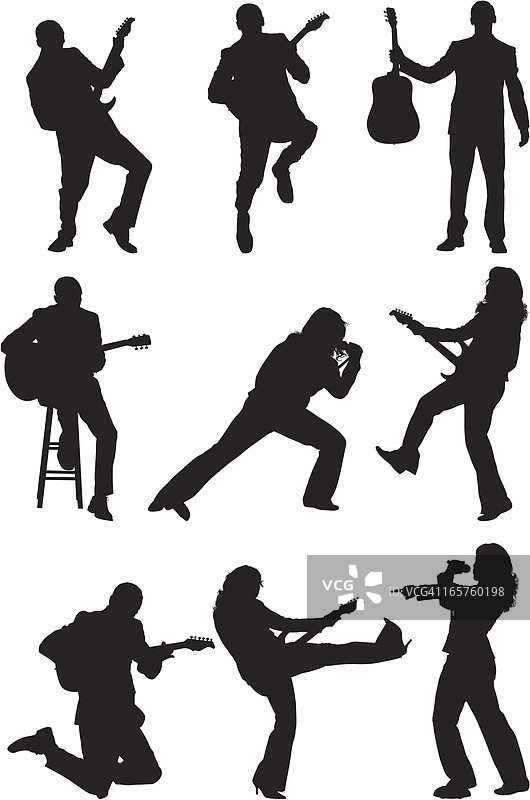 摇滚乐手唱歌弹吉他图片素材