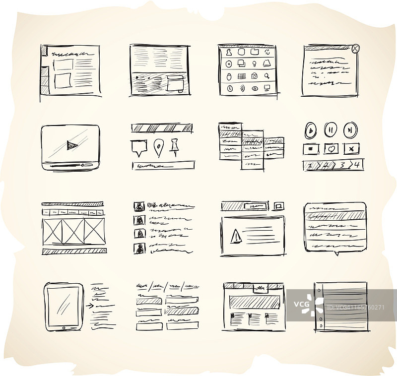 线框图图标2图片素材