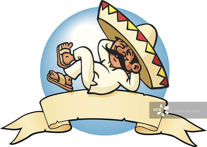 睡着的墨西哥人图片素材