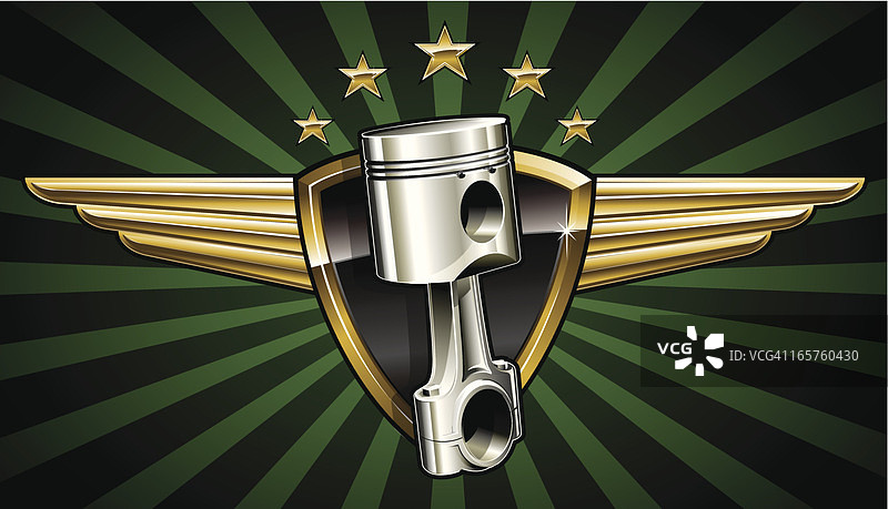 带翅膀的活塞标志图片素材