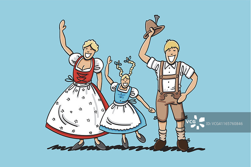 挥手迪恩多和皮裤家庭图片素材