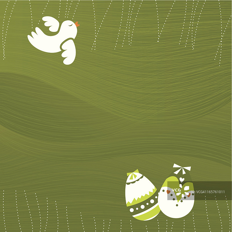 带鸟和彩蛋的可爱复活节背景图片素材