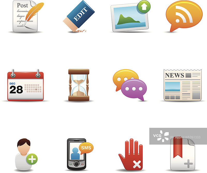 博客媒体图标集 | 优雅系列图片素材