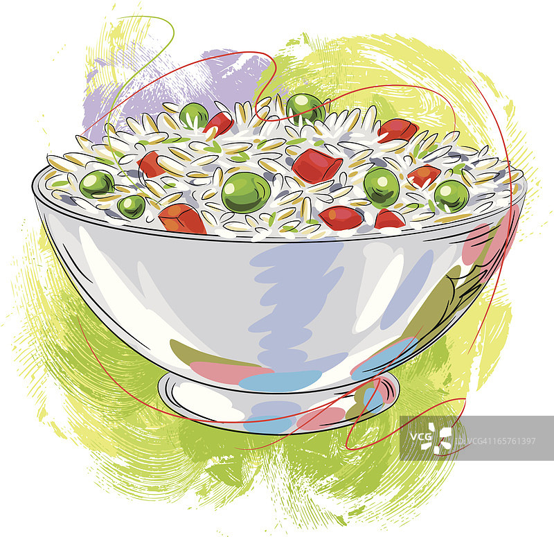 新鲜蔬菜米饭图片素材