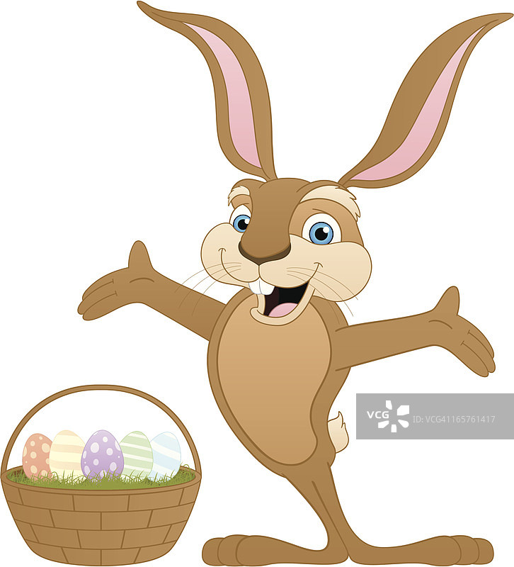 卡通风格复活节兔子插画图片素材
