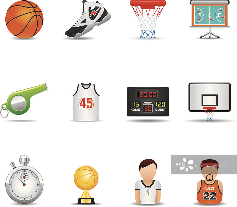 篮球图标套装|优雅系列图片素材
