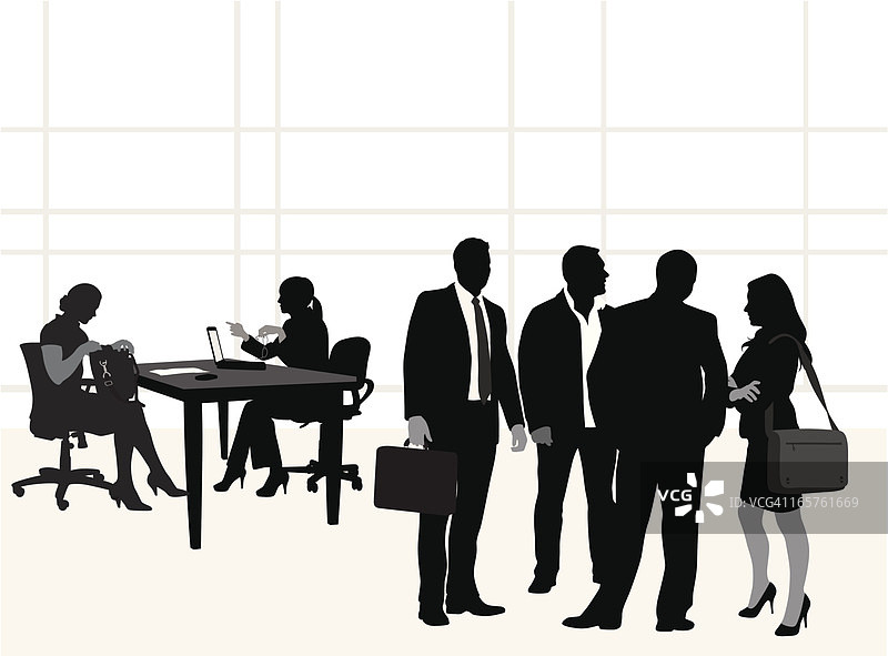 下班后的矢量剪影图片素材