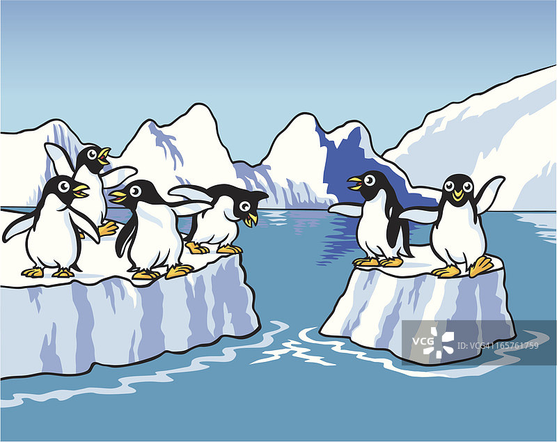 玩耍的企鹅图片素材