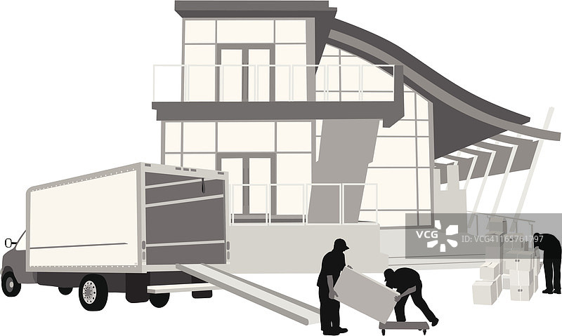 搬家公司矢量剪影图片素材