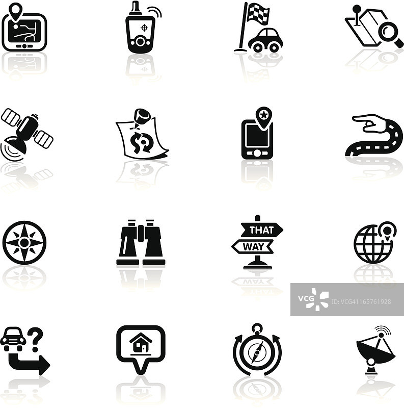 深黑色系列|GPS图标图片素材
