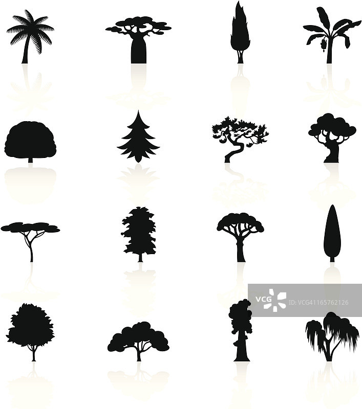 黑色符号 - 树木图片素材
