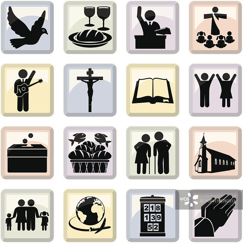 教堂图标集图片素材