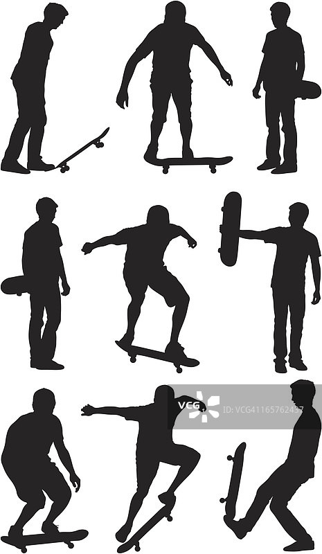 玩滑板的滑板运动员图片素材