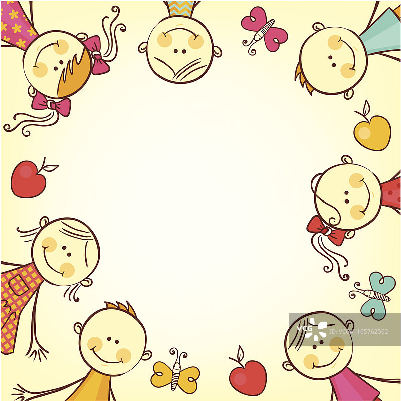 可爱的卡通儿童相框图片素材