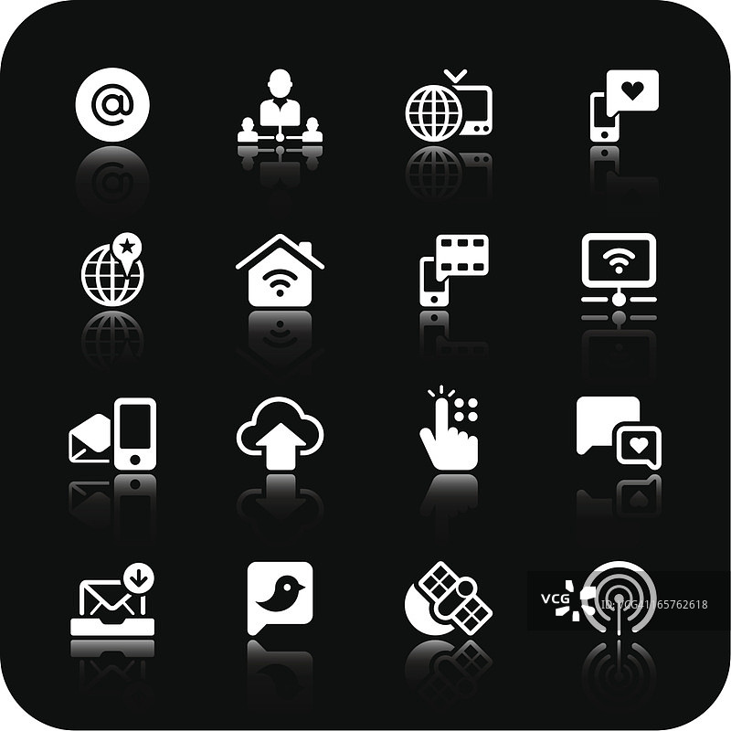 数字通信图标 | 白色系图片素材