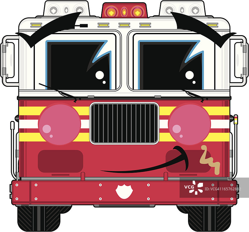 卡通脸消防车图片素材