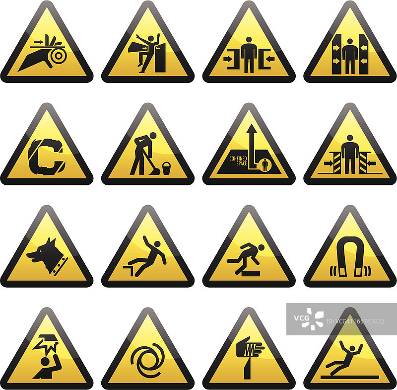 简约警告危险标志图片素材