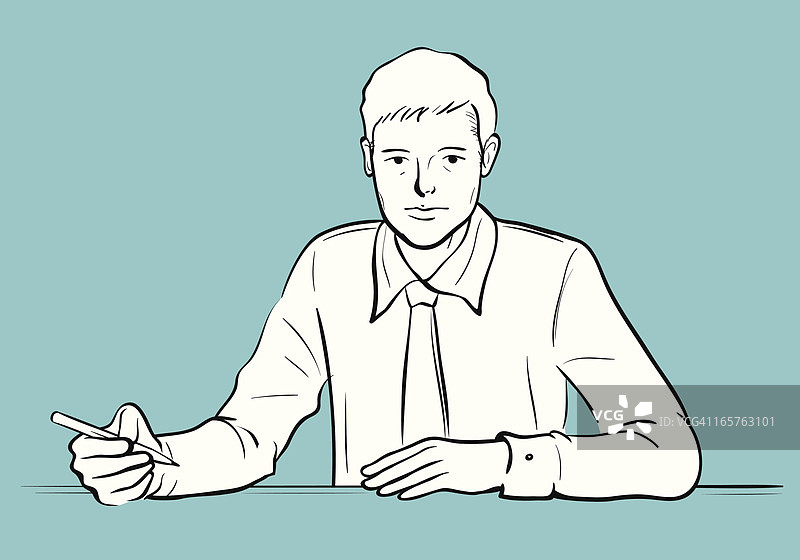 男人书写图片素材