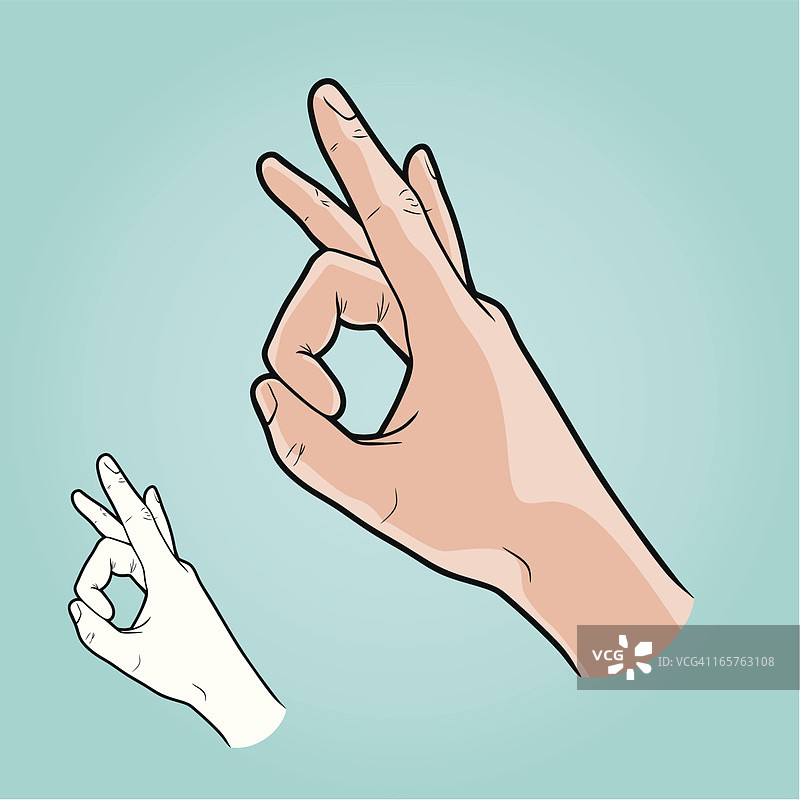 矢量插画 - 手绘Flicking手势图片素材
