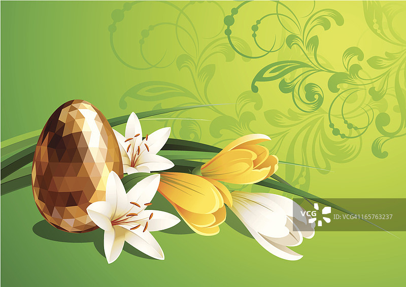 鸡蛋和鲜花图片素材