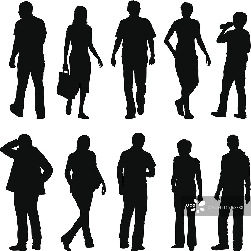 休闲人物剪影图片素材