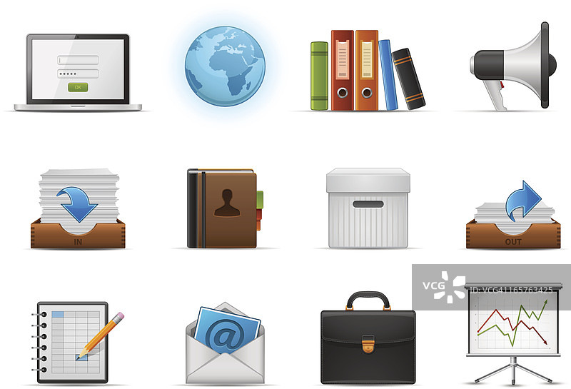 各种商务和办公动画图标图片素材