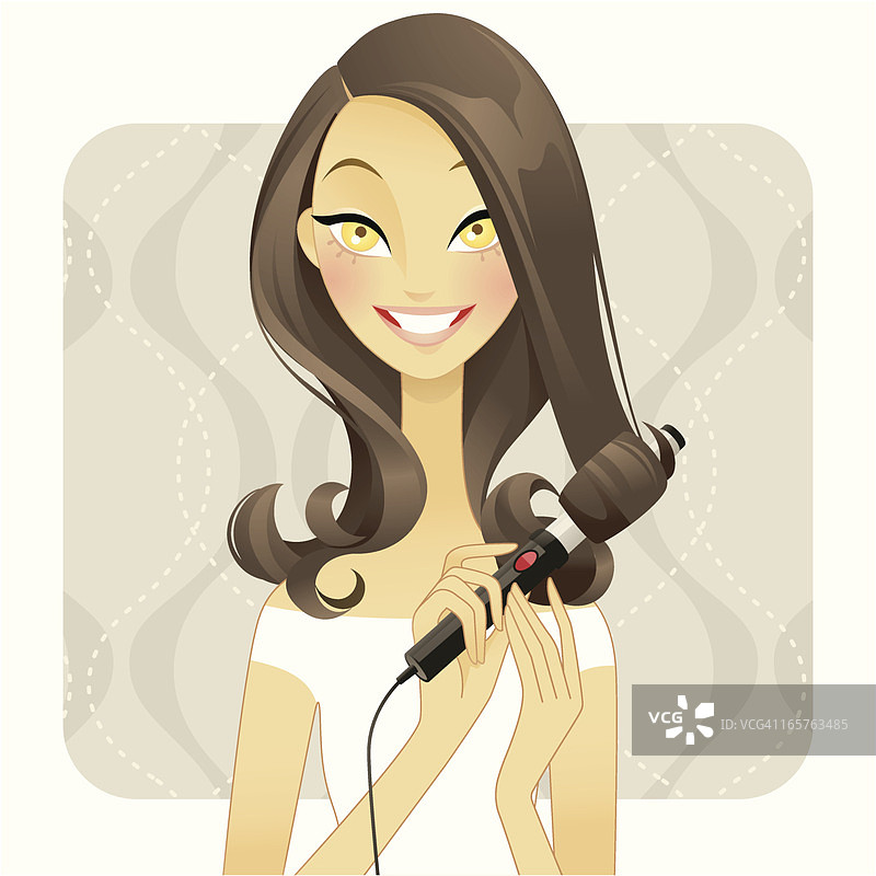 卷发女孩封面图片素材