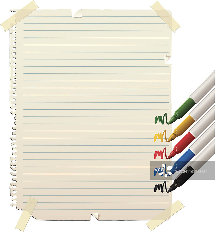 破损的纸质笔记本图片素材