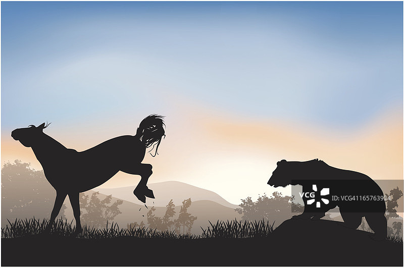 马和熊图片素材