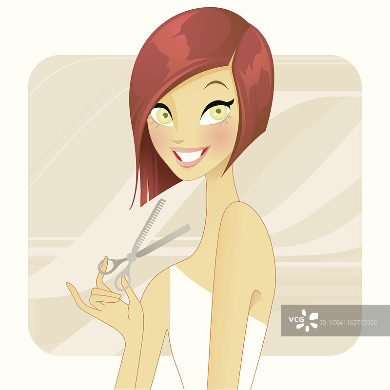 封面女郎（发型师）图片素材