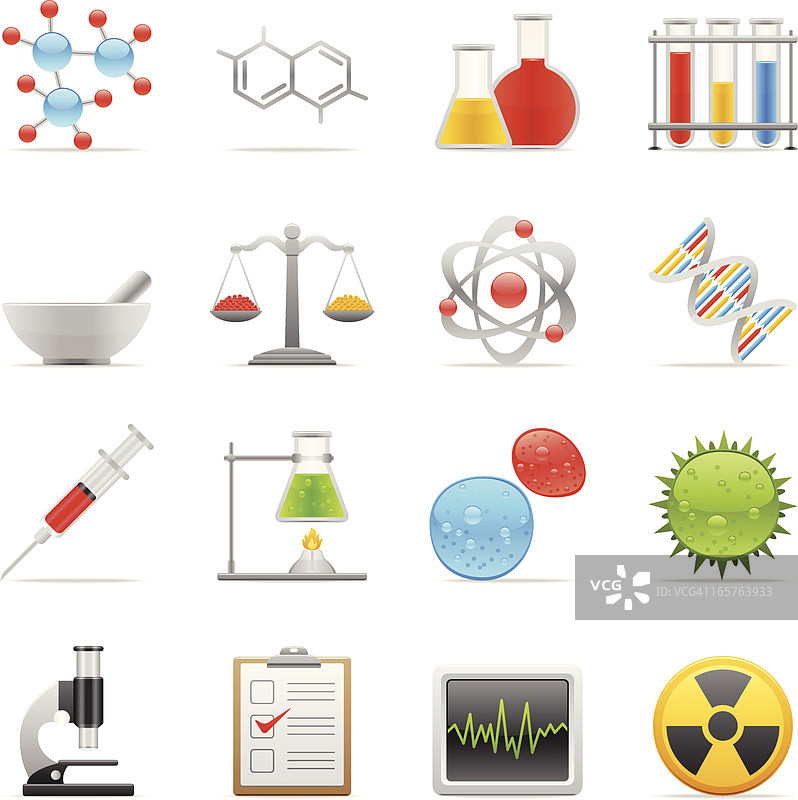 彩色图标 - 科学图片素材