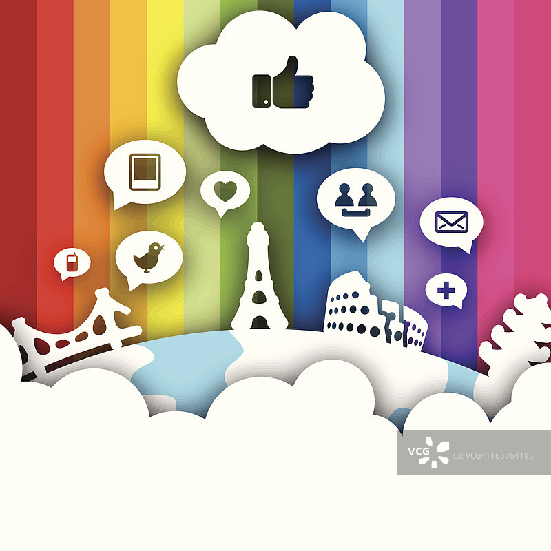社交网络世界矢量设计图片素材