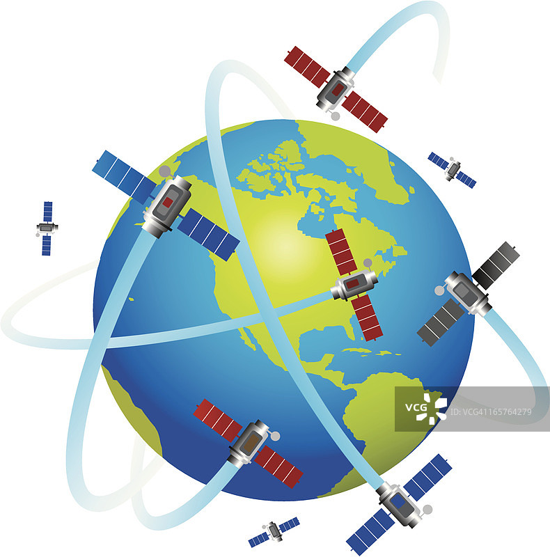 环绕地球的卫星图片素材