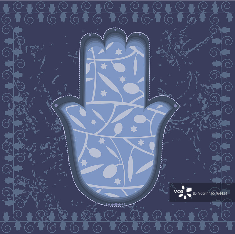 装饰性背景上的法蒂玛之手图片素材