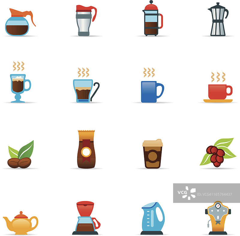 咖啡色图标集图片素材
