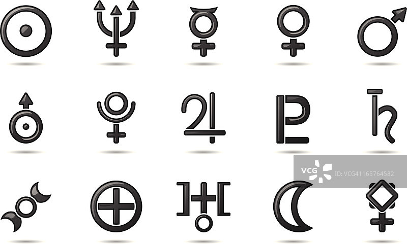 凝胶图标 - 行星符号图片素材