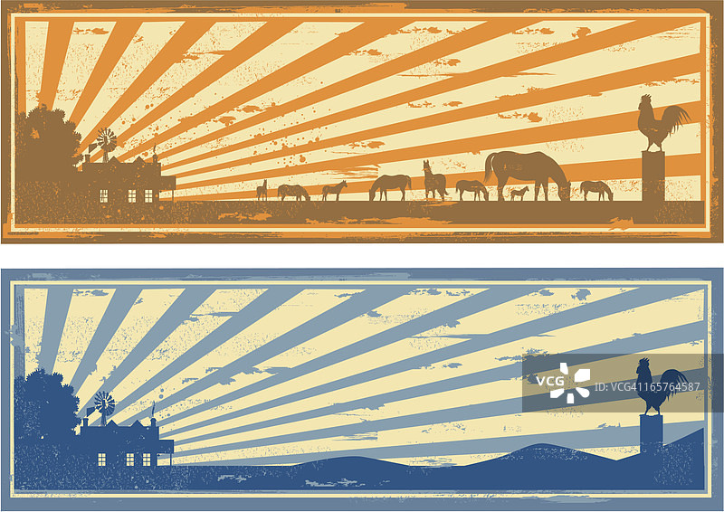 农场黎明美景图片素材