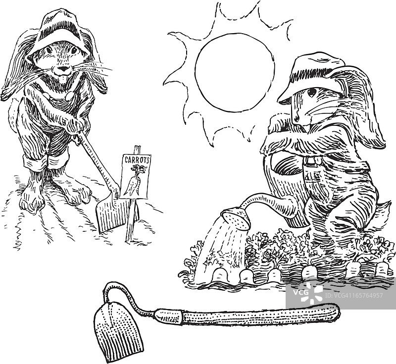 兔子农民图片素材