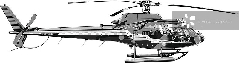 详细的直升机插图图片素材