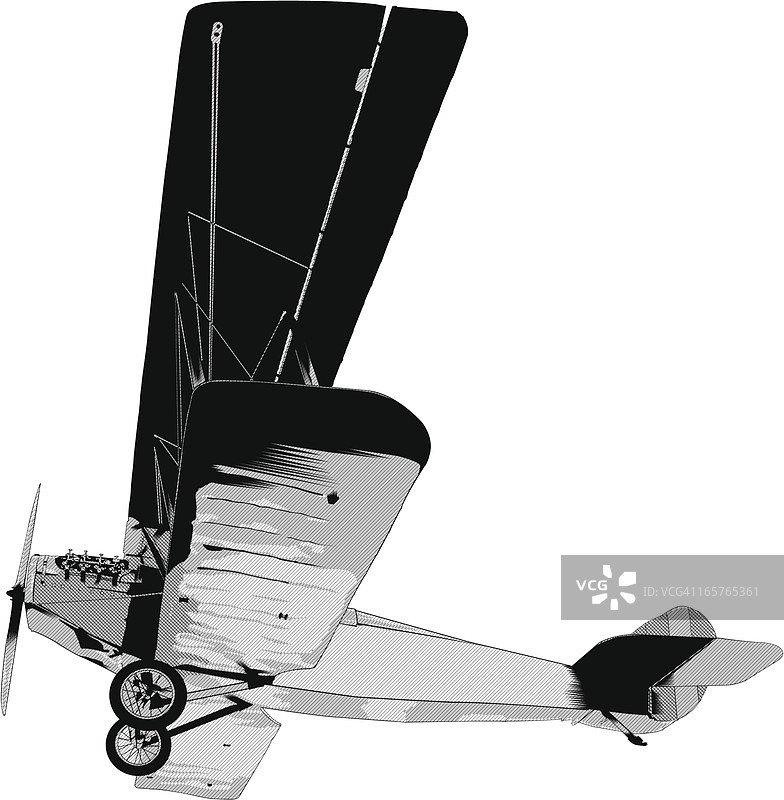 单引擎螺旋桨飞机图片素材