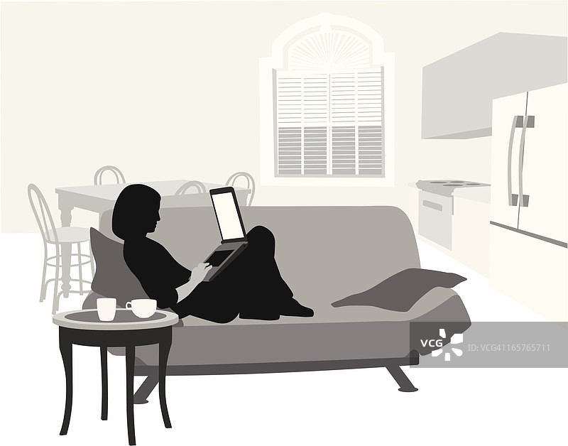 专注的矢量剪影图片素材