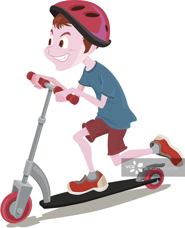 玩滑板车的孩子图片素材