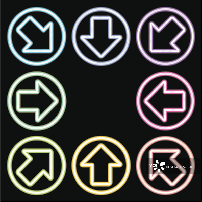霓虹灯多箭头图片素材