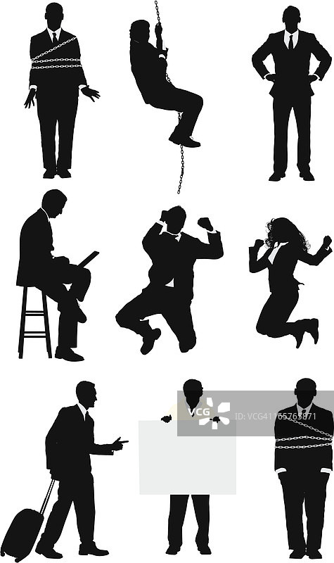 从事不同活动的商务人士图片素材