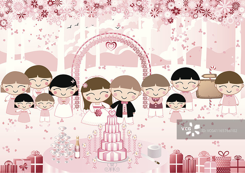 浪漫森林婚礼派对图片素材