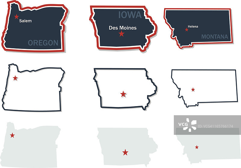 美国各州地图图片素材