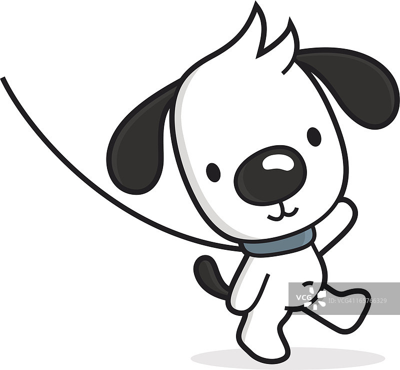 卡通遛狗图片素材