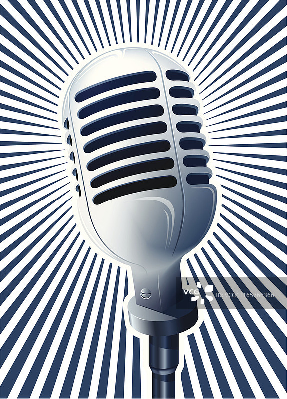 黑白复古麦克风图片素材