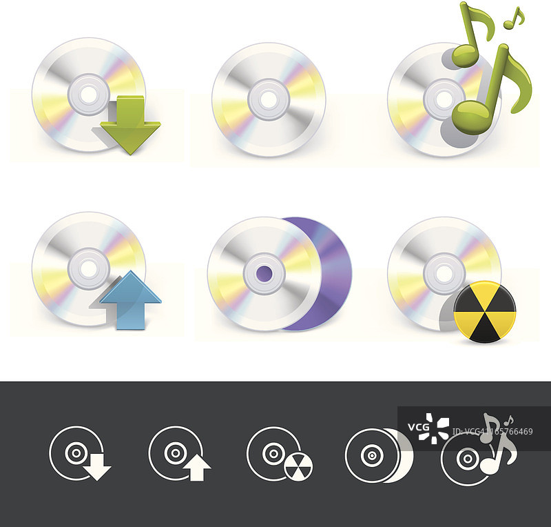 CD/DVD光盘图标合集图片素材