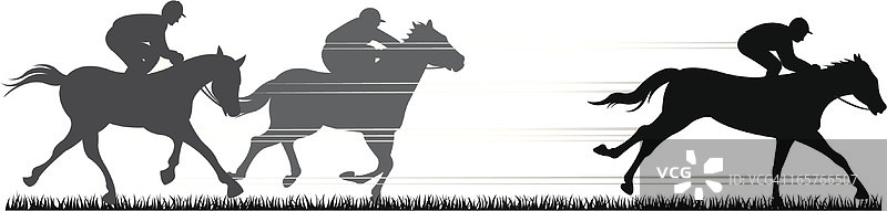 赛马剪影矢量图图片素材